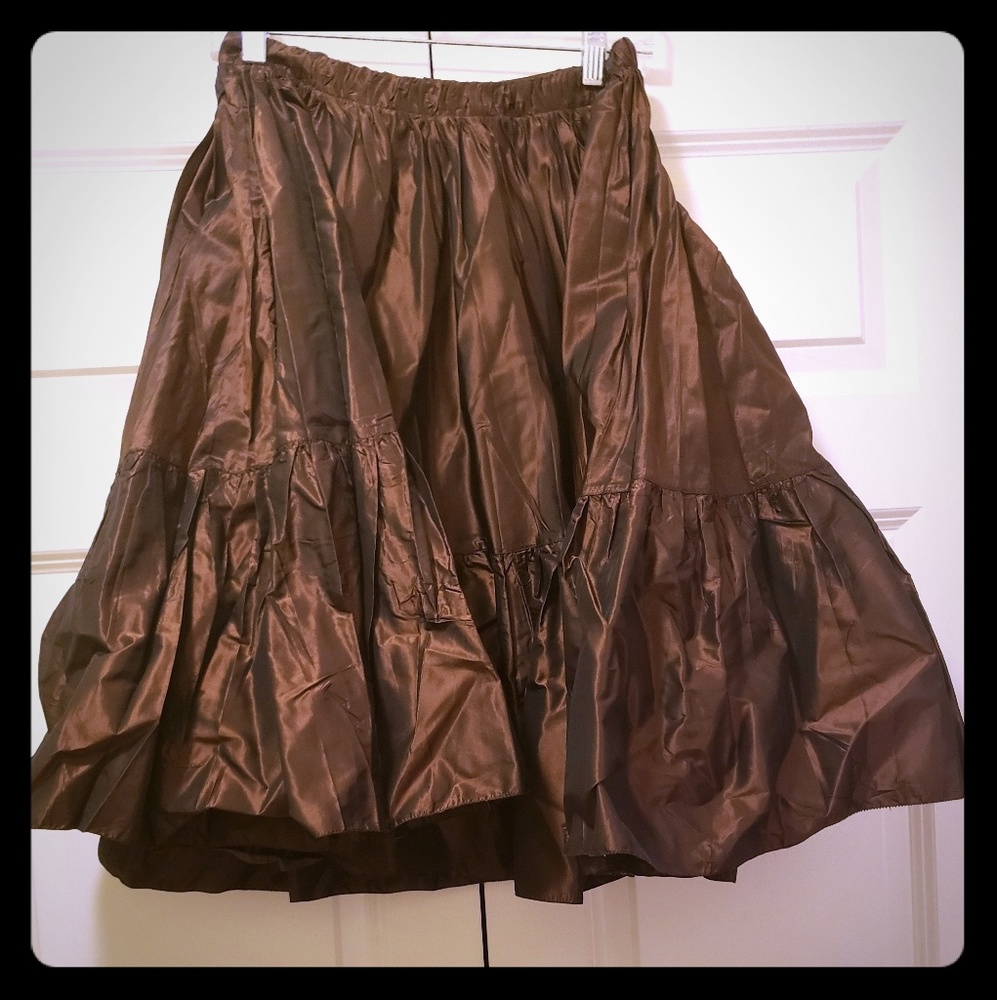 Runway item! Miu Miu brown silk skirt. Size 0.